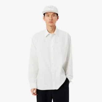 Chemise en coton brodée à la coupe décontractée