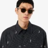 Chemise en coton brodée à la coupe décontractée Chemise en coton brodée à la coupe décontractée