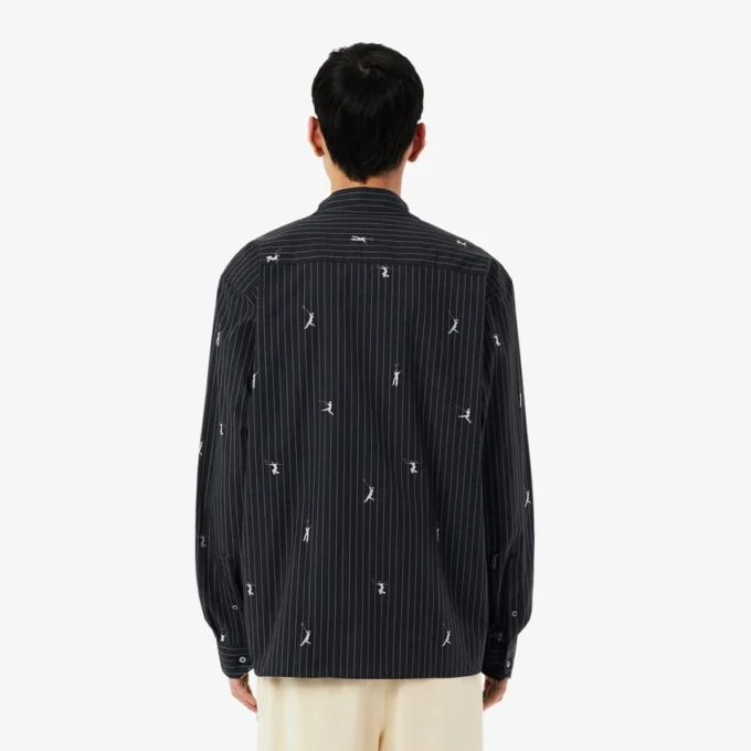 Chemise en coton brodée à la coupe décontractée Chemise en coton brodée à la coupe décontractée