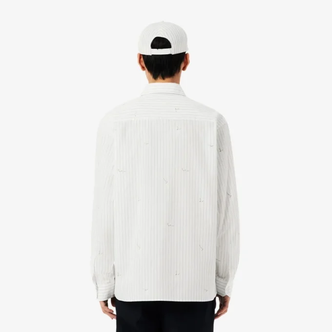 Chemise en coton brodée à la coupe décontractée Chemise en coton brodée à la coupe décontractée