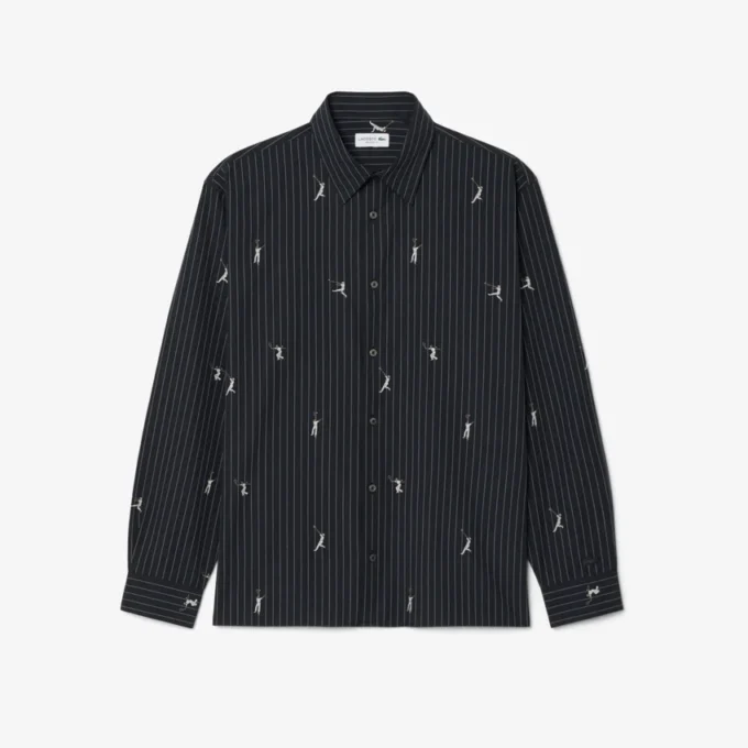Chemise en coton brodée à la coupe décontractée Chemise en coton brodée à la coupe décontractée