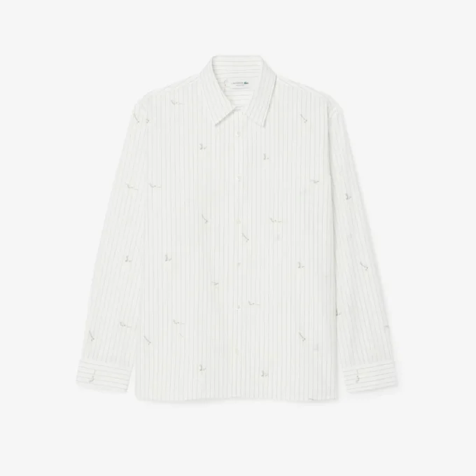Chemise en coton brodée à la coupe décontractée Chemise en coton brodée à la coupe décontractée