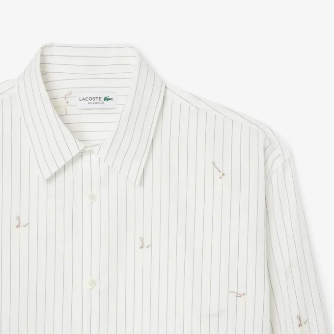 Chemise en coton brodée à la coupe décontractée Chemise en coton brodée à la coupe décontractée