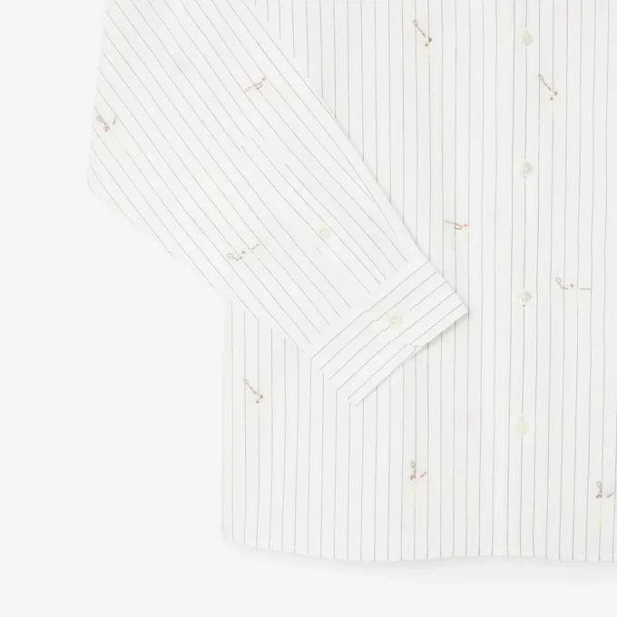 Chemise en coton brodée à la coupe décontractée Chemise en coton brodée à la coupe décontractée