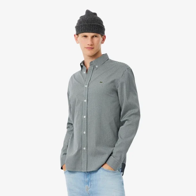 Chemise en coton à carreaux pour homme, coupe classique Chemise en coton à carreaux pour homme, coupe classique