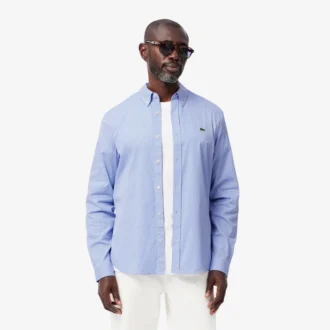 Chemise en coton à carreaux pour homme, coupe classique