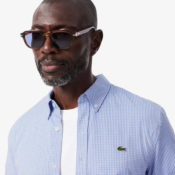 Chemise en coton à carreaux pour homme, coupe classique Chemise en coton à carreaux pour homme, coupe classique