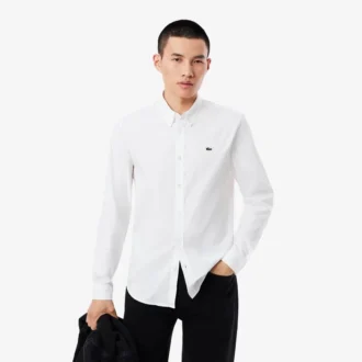 Chemise en coton coupe slim pour homme
