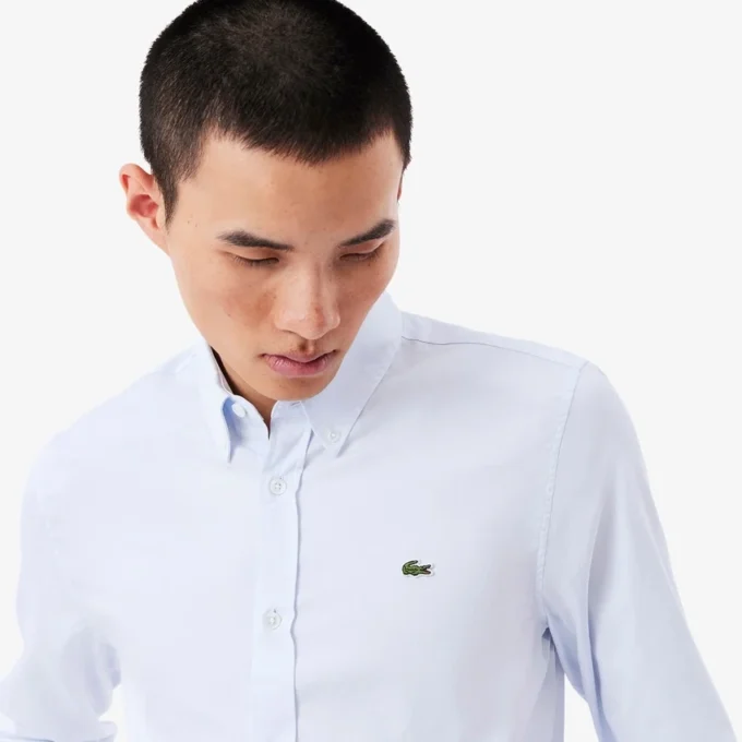 Chemise en coton coupe slim pour homme