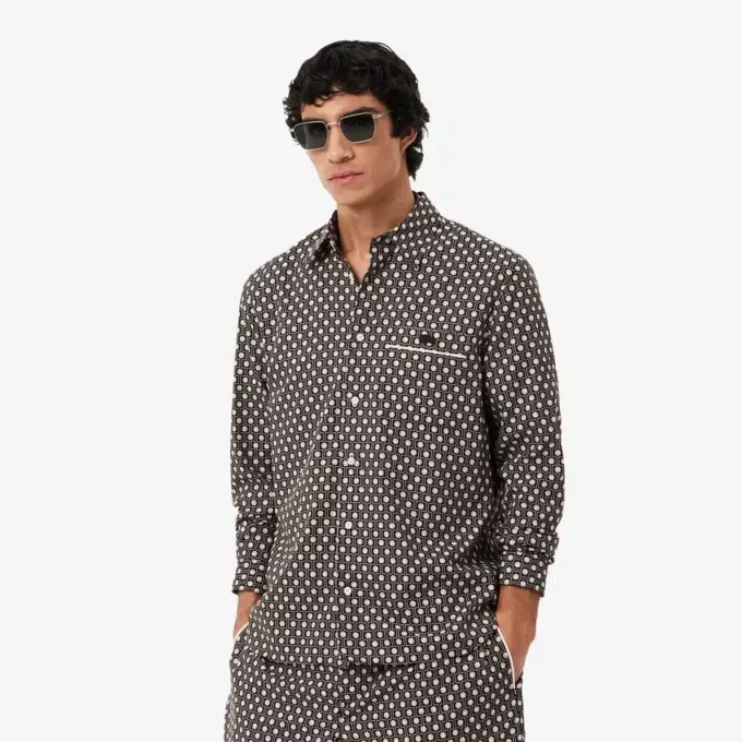 Chemise en coton imprimée, coupe classique Chemise en coton imprimée, coupe classique