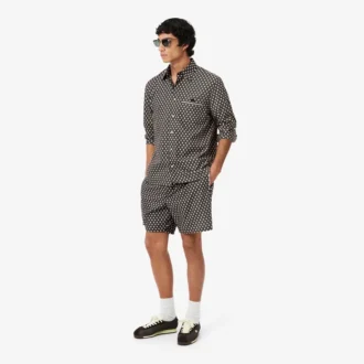 Chemise en coton imprimée, coupe classique