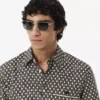 Chemise en coton imprimée, coupe classique Chemise en coton imprimée, coupe classique