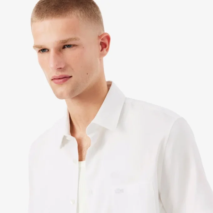 Chemise en coton à manches courtes pour homme, coupe classique