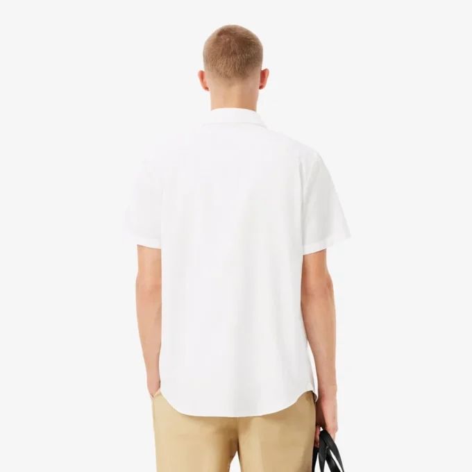 Chemise en coton à manches courtes pour homme, coupe classique