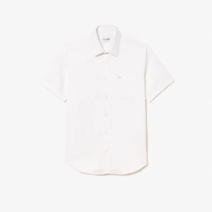 Chemise en coton à manches courtes pour homme, coupe classique