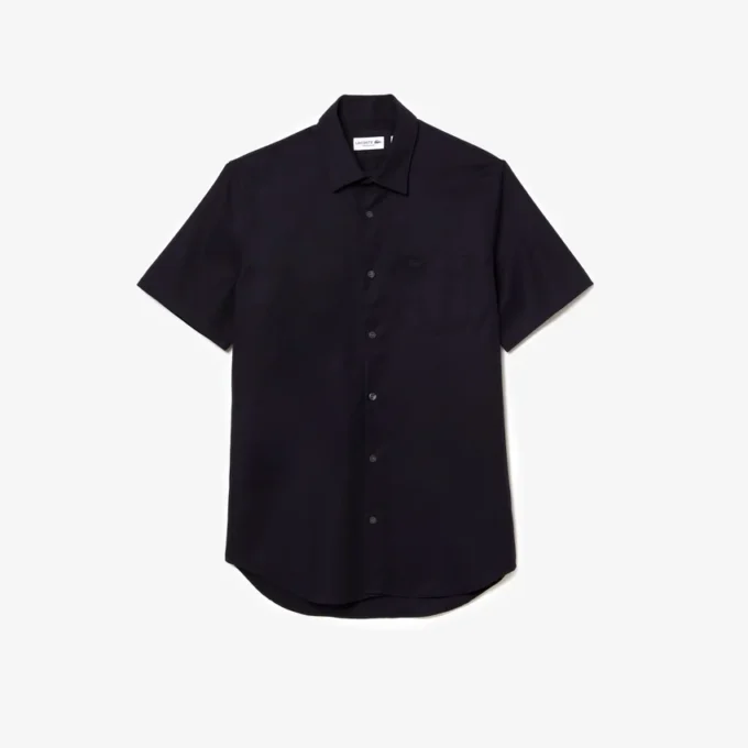 Chemise en coton à manches courtes pour homme, coupe classique