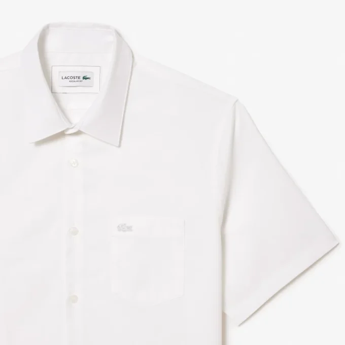 Chemise en coton à manches courtes pour homme, coupe classique