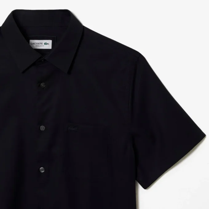 Chemise en coton à manches courtes pour homme, coupe classique