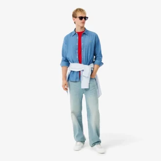 Chemise en denim léger coupe classique pour homme