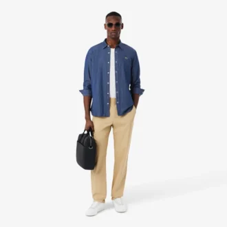 Chemise en denim léger coupe classique pour homme