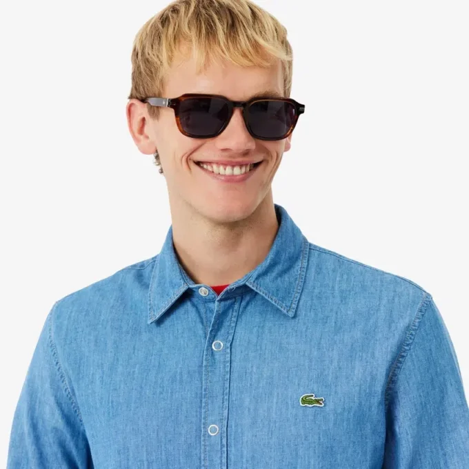 Chemise en denim léger coupe classique pour homme