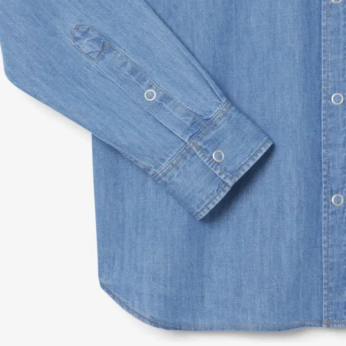 Chemise en denim léger coupe classique pour homme