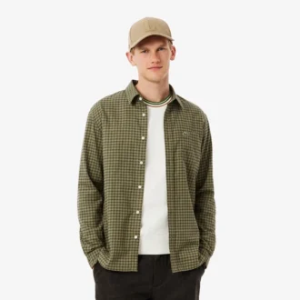 Chemise en flanelle à carreaux coupe classique pour homme