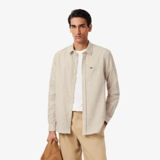 Chemise en flanelle à carreaux coupe classique pour homme