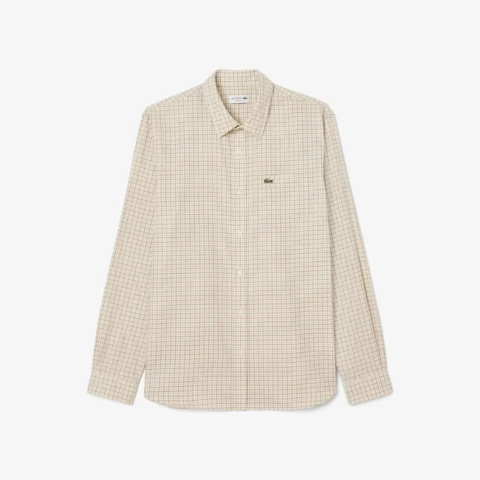 Chemise en flanelle à carreaux coupe classique pour homme