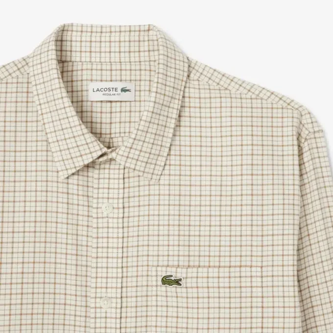Chemise en flanelle à carreaux coupe classique pour homme