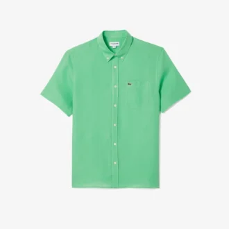Chemise en lin à manches courtes pour homme