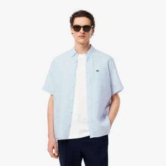 Chemise en lin à manches courtes pour homme