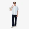 Chemise en lin à manches courtes pour homme