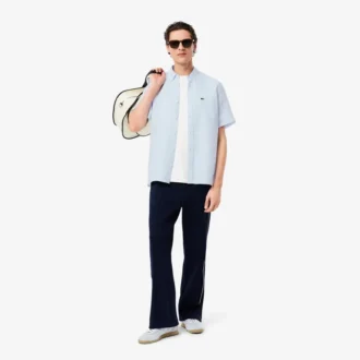 Chemise en lin à manches courtes pour homme