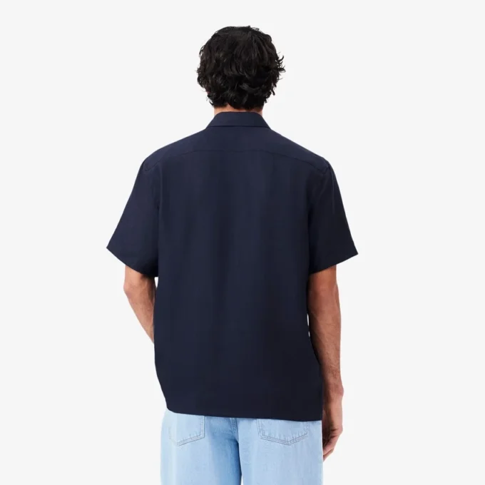 Chemise en lin à manches courtes pour homme