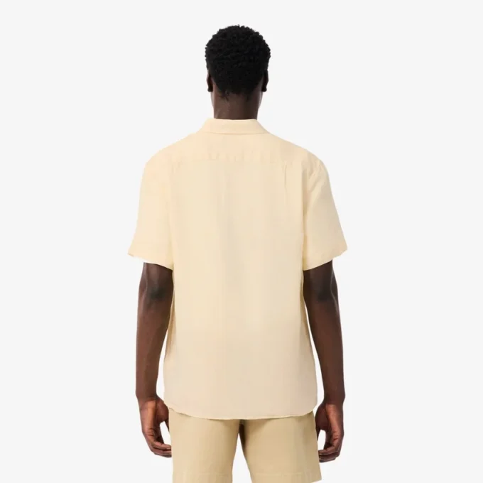 Chemise en lin à manches courtes pour homme