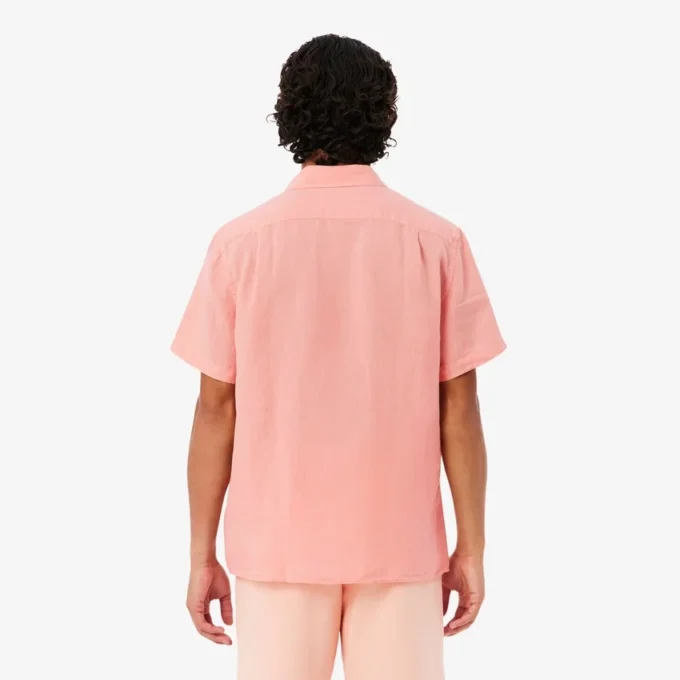 Chemise en lin à manches courtes pour homme