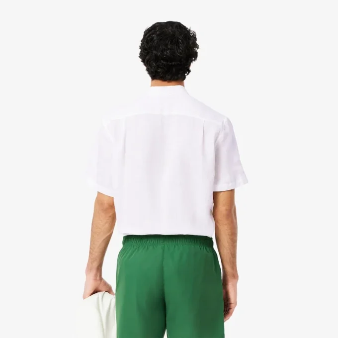 Chemise en lin à manches courtes pour homme