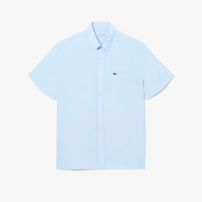 Chemise en lin à manches courtes pour homme