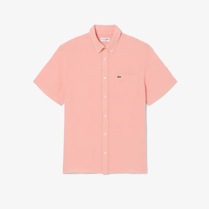 Chemise en lin à manches courtes pour homme
