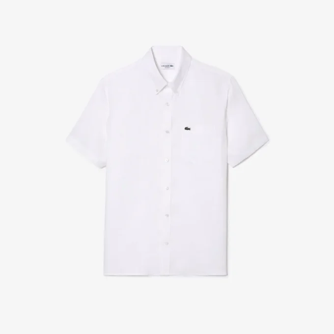Chemise en lin à manches courtes pour homme