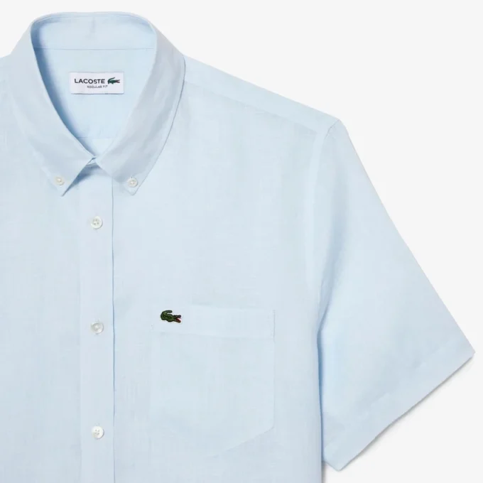 Chemise en lin à manches courtes pour homme