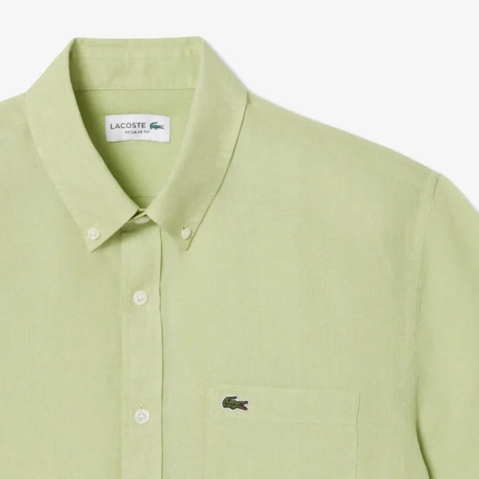 Chemise en lin à manches courtes pour homme