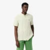 Chemise en lin à manches courtes pour homme, coupe classique