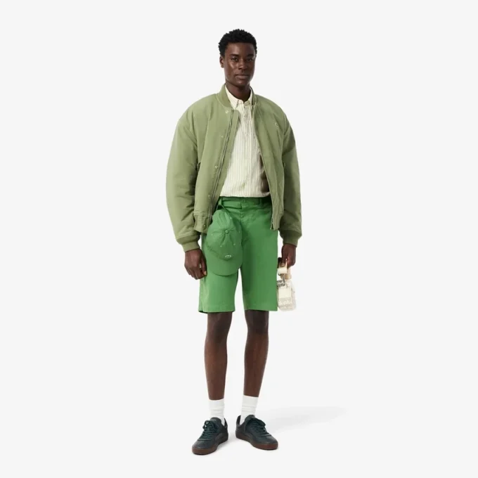 Chemise en lin à manches courtes pour homme, coupe classique