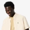 Chemise en lin à manches courtes pour homme, coupe classique