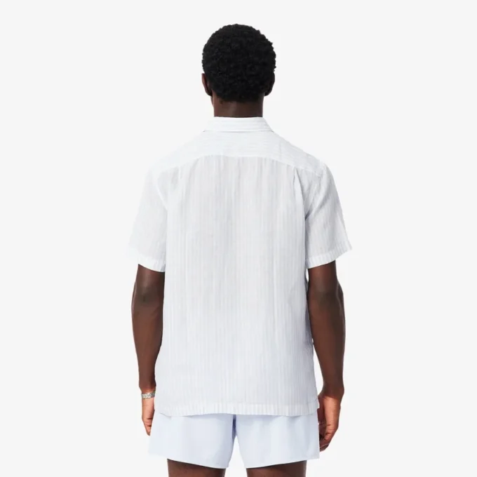Chemise en lin à manches courtes pour homme, coupe classique Chemise en lin à manches courtes pour homme, coupe classique
