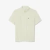 Chemise en lin à manches courtes pour homme, coupe classique