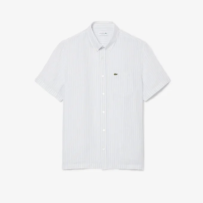 Chemise en lin à manches courtes pour homme, coupe classique Chemise en lin à manches courtes pour homme, coupe classique