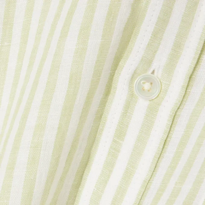 Chemise en lin à manches courtes pour homme, coupe classique